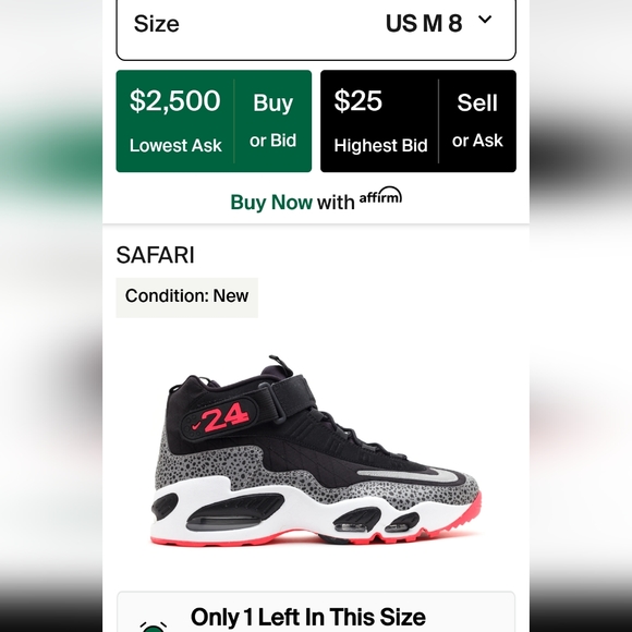 Nike ken griffey safari sz 8.5 mens - Picture 7 of 7